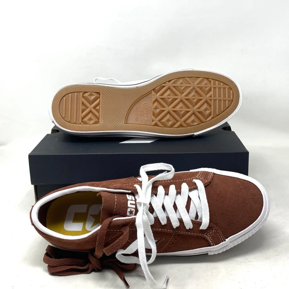 Converse Low Top Sneakers in Brown with White Accents
